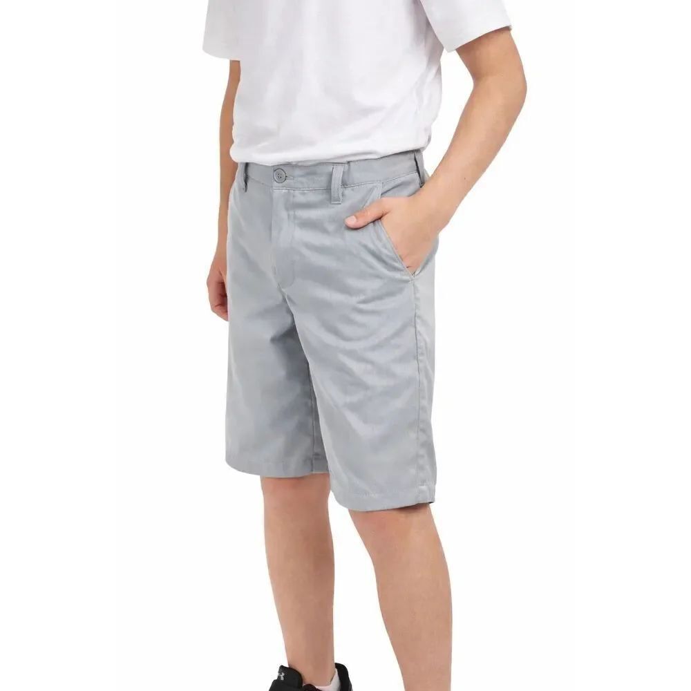 Under Armour Boys Gray Performance Golf Shorts Size 14 Loose Fit